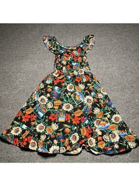 Vintage Kole Kole Hawaiian Dress Girls 12 Cotton Floral AOP Made Hawaii USA 90s